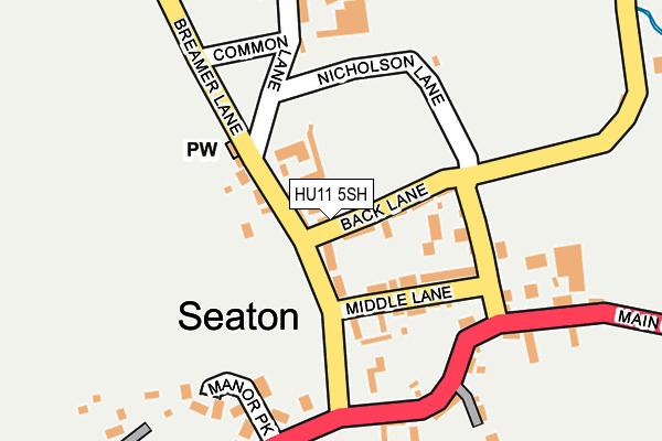 HU11 5SH map - OS OpenMap – Local (Ordnance Survey)