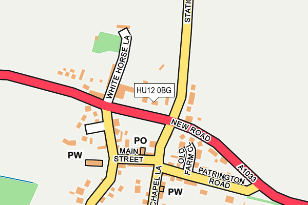 HU12 0BG map - OS OpenMap – Local (Ordnance Survey)