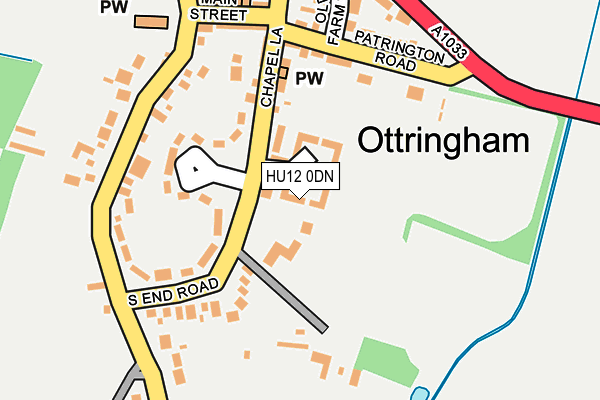 HU12 0DN map - OS OpenMap – Local (Ordnance Survey)