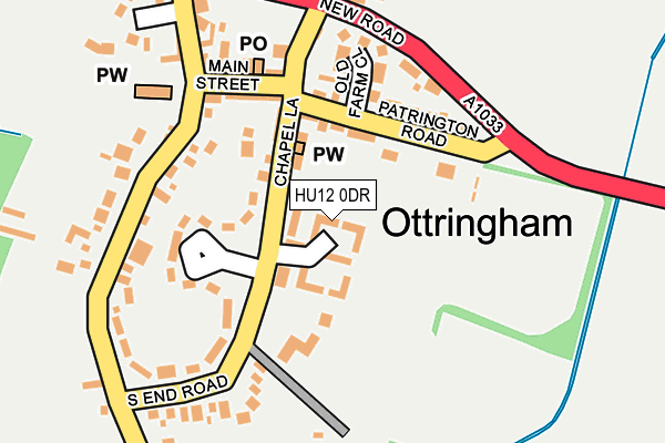 HU12 0DR map - OS OpenMap – Local (Ordnance Survey)