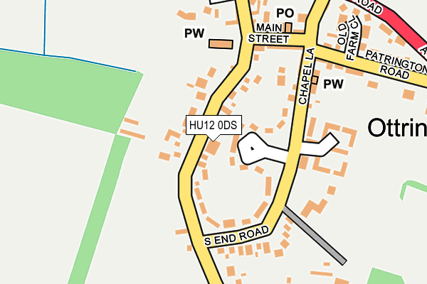 HU12 0DS map - OS OpenMap – Local (Ordnance Survey)