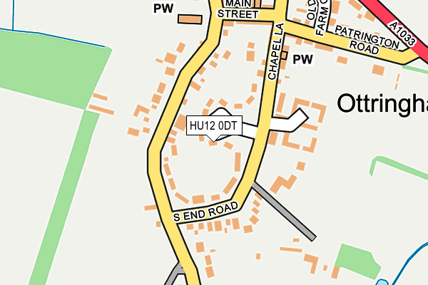 HU12 0DT map - OS OpenMap – Local (Ordnance Survey)