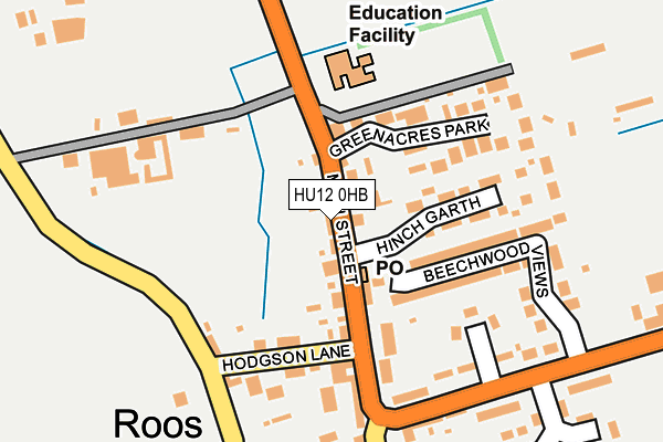 HU12 0HB map - OS OpenMap – Local (Ordnance Survey)