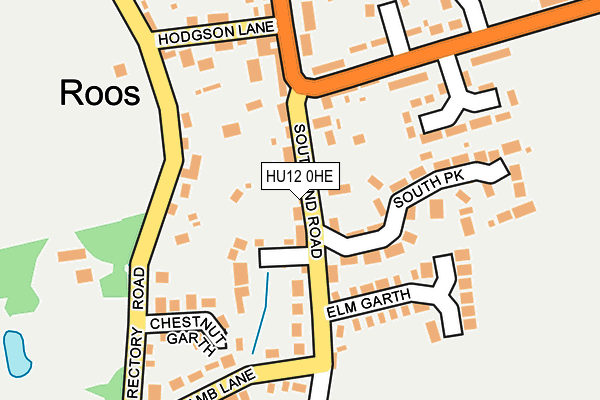 HU12 0HE map - OS OpenMap – Local (Ordnance Survey)