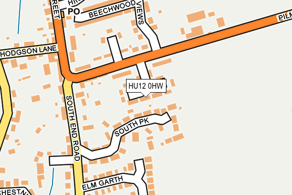 HU12 0HW map - OS OpenMap – Local (Ordnance Survey)