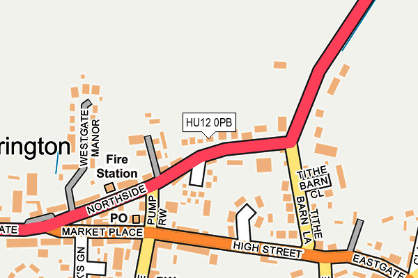 HU12 0PB map - OS OpenMap – Local (Ordnance Survey)