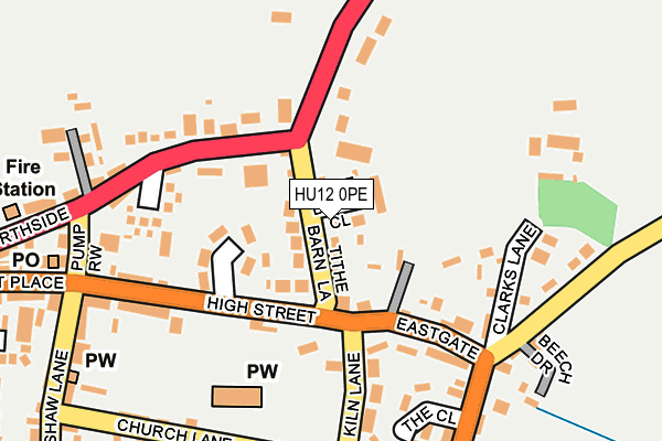 HU12 0PE map - OS OpenMap – Local (Ordnance Survey)