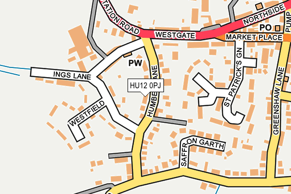 HU12 0PJ map - OS OpenMap – Local (Ordnance Survey)