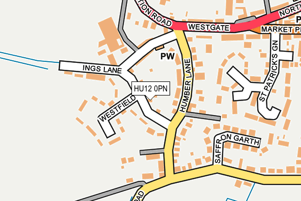 HU12 0PN map - OS OpenMap – Local (Ordnance Survey)