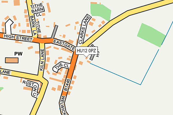HU12 0PZ map - OS OpenMap – Local (Ordnance Survey)
