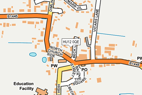 HU12 0QE map - OS OpenMap – Local (Ordnance Survey)