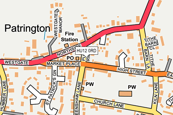 HU12 0RD map - OS OpenMap – Local (Ordnance Survey)