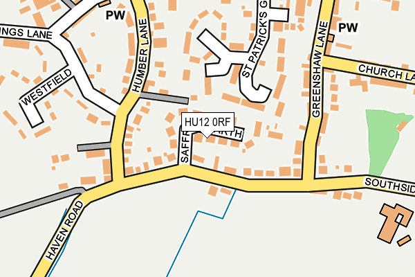 HU12 0RF map - OS OpenMap – Local (Ordnance Survey)