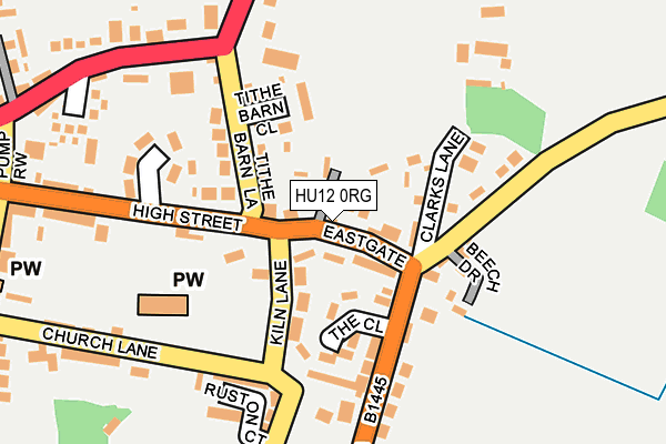 HU12 0RG map - OS OpenMap – Local (Ordnance Survey)