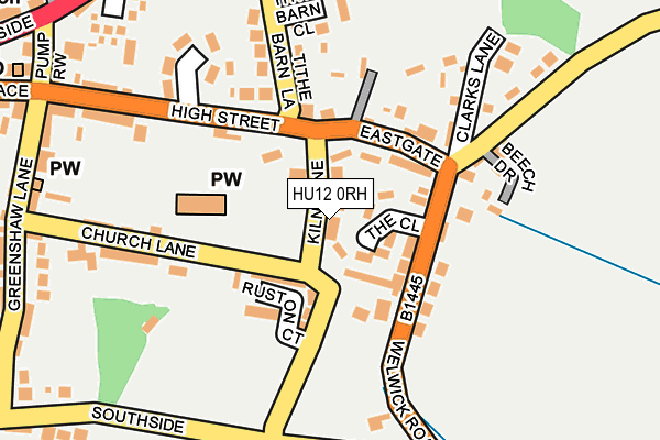 HU12 0RH map - OS OpenMap – Local (Ordnance Survey)