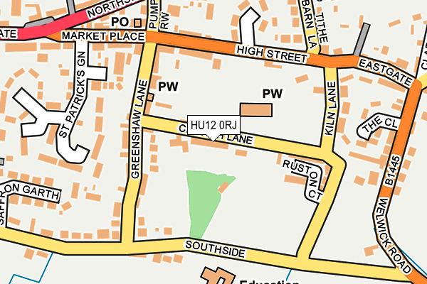 HU12 0RJ map - OS OpenMap – Local (Ordnance Survey)