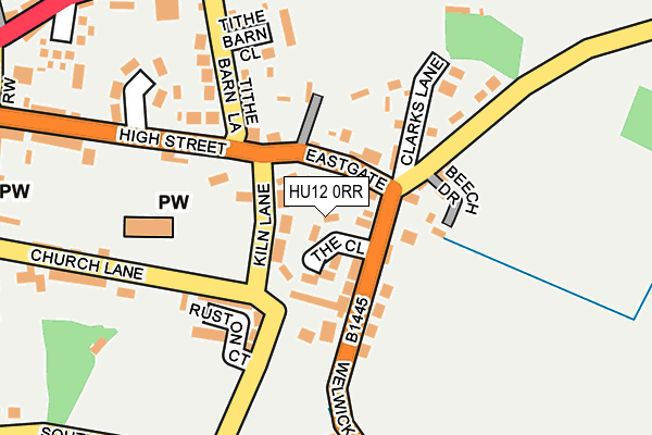 HU12 0RR map - OS OpenMap – Local (Ordnance Survey)