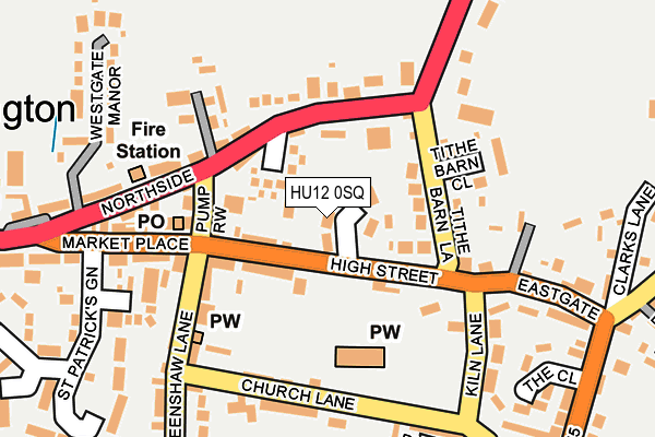 HU12 0SQ map - OS OpenMap – Local (Ordnance Survey)