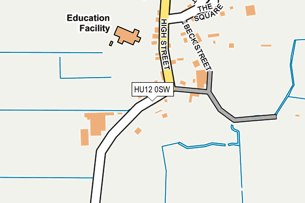 HU12 0SW map - OS OpenMap – Local (Ordnance Survey)