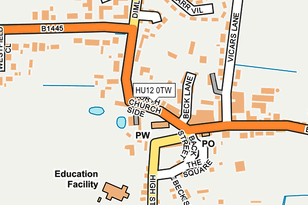 HU12 0TW map - OS OpenMap – Local (Ordnance Survey)