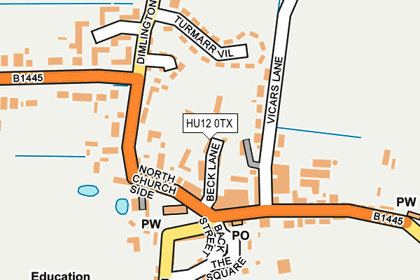 HU12 0TX map - OS OpenMap – Local (Ordnance Survey)