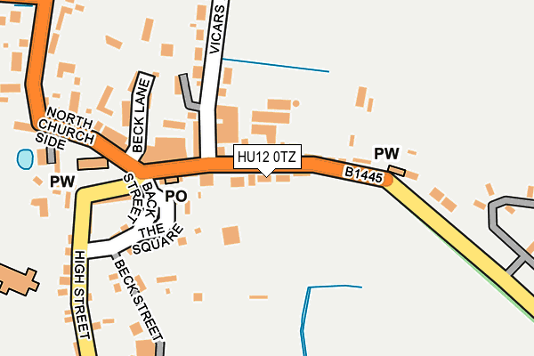 HU12 0TZ map - OS OpenMap – Local (Ordnance Survey)
