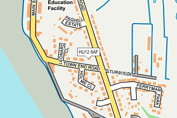 HU12 8AF map - OS OpenMap – Local (Ordnance Survey)