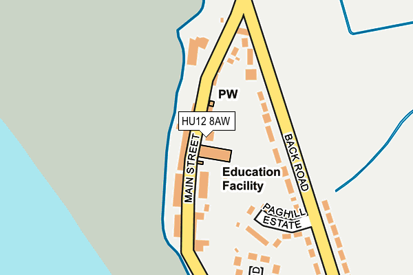 HU12 8AW map - OS OpenMap – Local (Ordnance Survey)