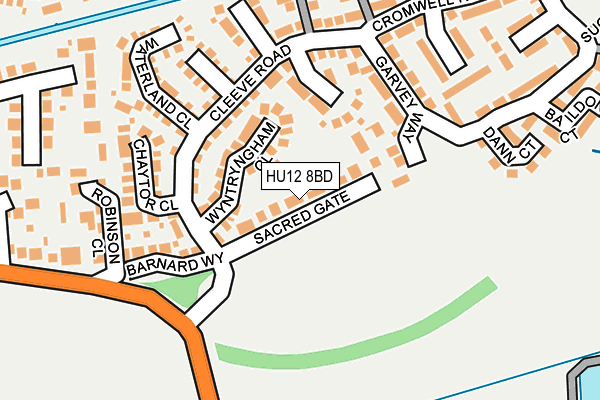 HU12 8BD map - OS OpenMap – Local (Ordnance Survey)