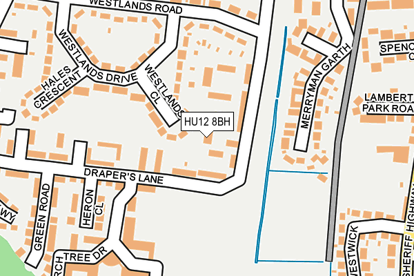 HU12 8BH map - OS OpenMap – Local (Ordnance Survey)