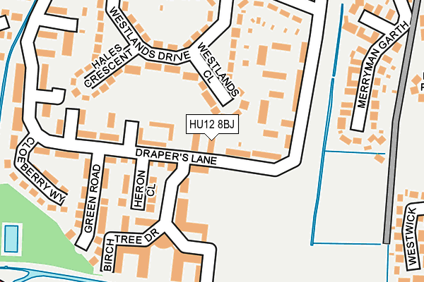 HU12 8BJ map - OS OpenMap – Local (Ordnance Survey)