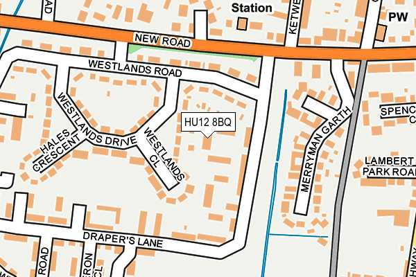 HU12 8BQ map - OS OpenMap – Local (Ordnance Survey)