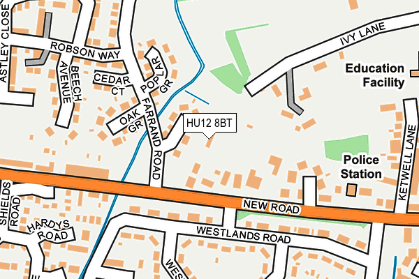 HU12 8BT map - OS OpenMap – Local (Ordnance Survey)