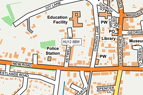 HU12 8BW map - OS OpenMap – Local (Ordnance Survey)
