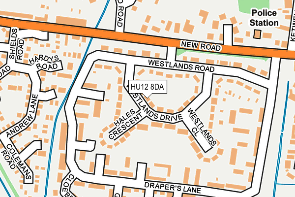 HU12 8DA map - OS OpenMap – Local (Ordnance Survey)