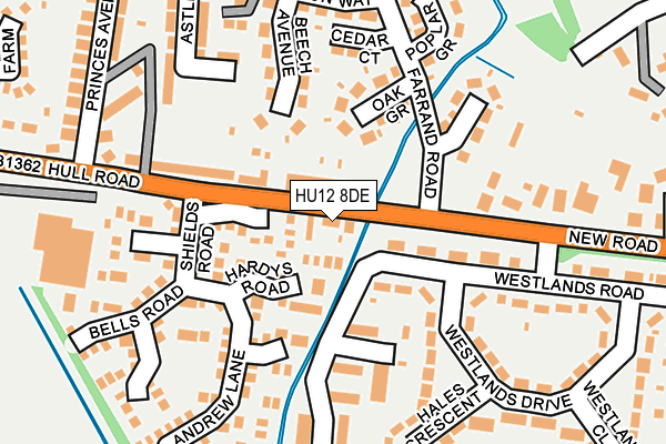 HU12 8DE map - OS OpenMap – Local (Ordnance Survey)