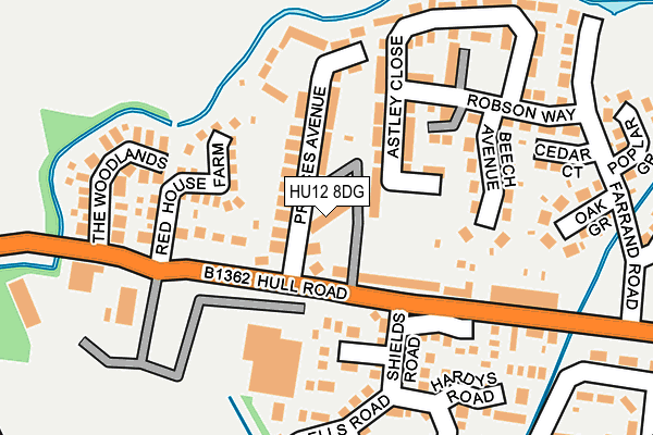 HU12 8DG map - OS OpenMap – Local (Ordnance Survey)