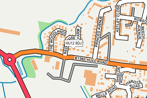 HU12 8DJ map - OS OpenMap – Local (Ordnance Survey)