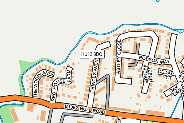 HU12 8DQ map - OS OpenMap – Local (Ordnance Survey)