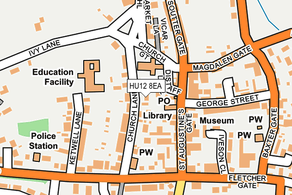 HU12 8EA map - OS OpenMap – Local (Ordnance Survey)