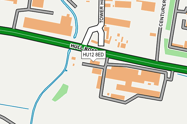 HU12 8ED map - OS OpenMap – Local (Ordnance Survey)