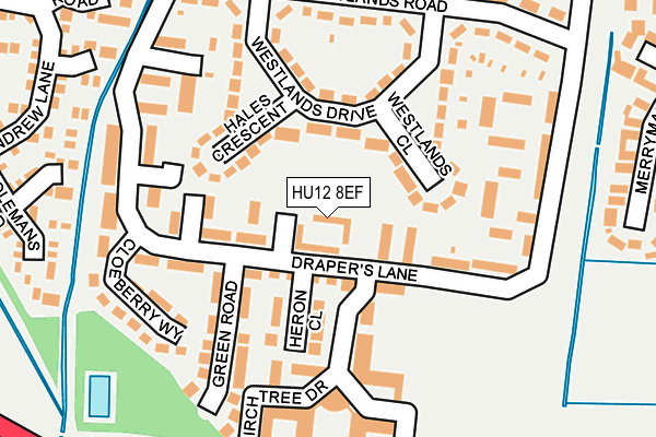 HU12 8EF map - OS OpenMap – Local (Ordnance Survey)