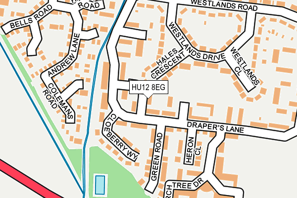 HU12 8EG map - OS OpenMap – Local (Ordnance Survey)