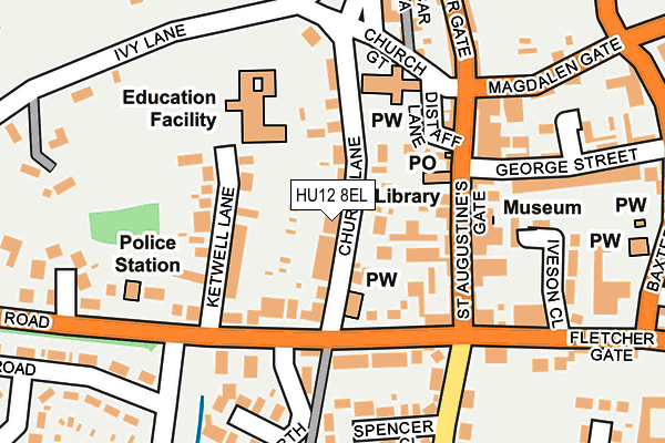 HU12 8EL map - OS OpenMap – Local (Ordnance Survey)