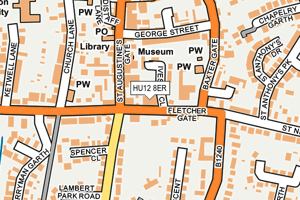 HU12 8ER map - OS OpenMap – Local (Ordnance Survey)