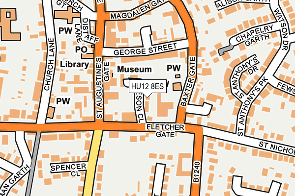 HU12 8ES map - OS OpenMap – Local (Ordnance Survey)