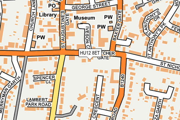 HU12 8ET map - OS OpenMap – Local (Ordnance Survey)