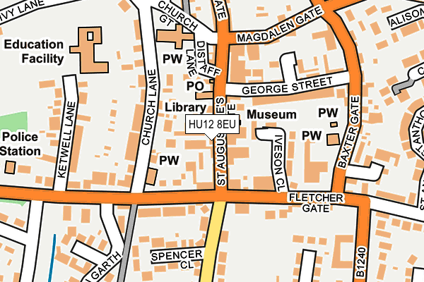 HU12 8EU map - OS OpenMap – Local (Ordnance Survey)