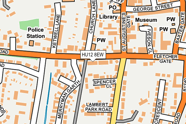 HU12 8EW map - OS OpenMap – Local (Ordnance Survey)