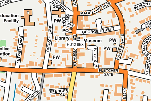 HU12 8EX map - OS OpenMap – Local (Ordnance Survey)